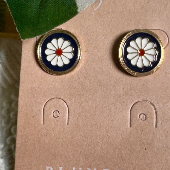 Plunder Jewelry - Plunder Gold and Blue Floral Earrings